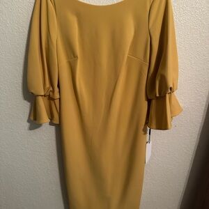 Calvin Klein Yellow Long Sleeve Dress